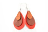 Leather Earrings - Teadrop Layers