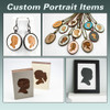 Custom Children's Portrait Ornament with Decorative Wood Frame - Choose Your Color