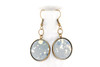 Round Splatter Painted Dangle Earring - Storm Cloud