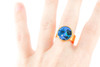 Splatter Painted Ring -  Sapphire Sky (Choose Your Setting)