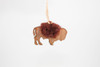 Buffalo  Christmas Ornament: Laser Cut Wood with Needle Felted Wool
