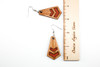 Wood & Leather Dangle Earrings: Chevron