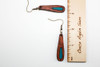 Wood & Leather Dangle Earrings: Elongated Teardrop