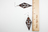 Laser Cut Wood Dangle Earrings: Tribal Design