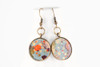 Round Splatter Painted Dangle Earring - Autumn Leaves