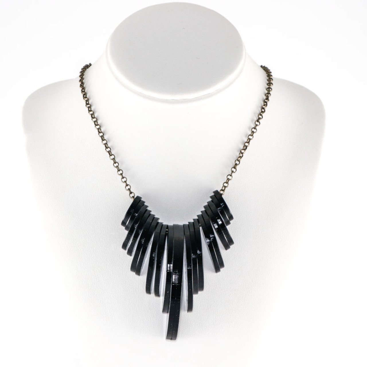 Night Sky Statement Necklace in Black and Grey – Cultural Elements