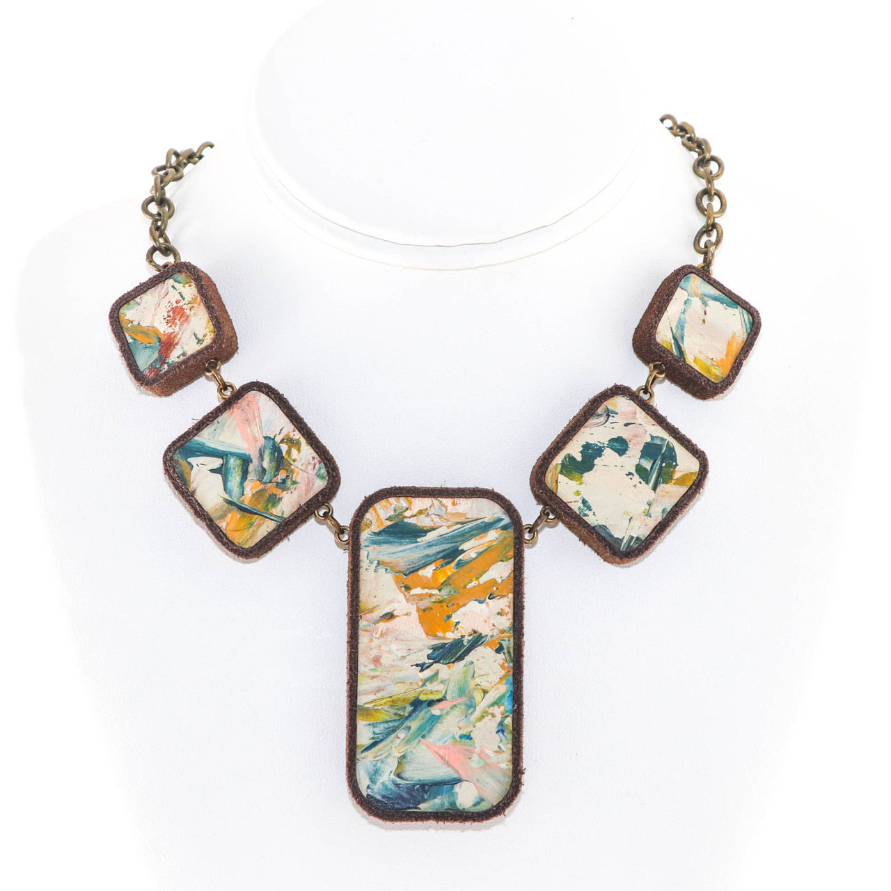 Lorelei Pink & White Chinoiserie & Painted Wood Statement Necklace in –  Canvas Style