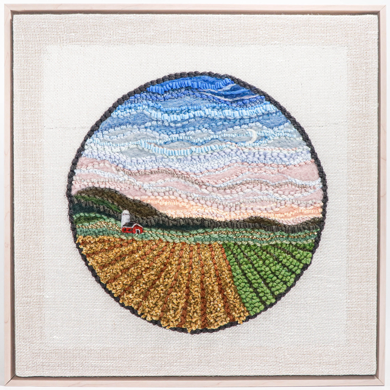 Mixed Media Fiber Art Landscape: Farmscape (21