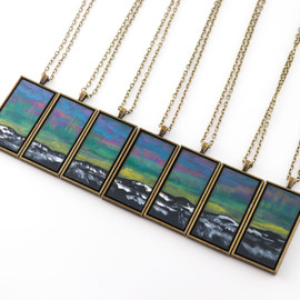 Landscape Painting Pendant - Northern Lights