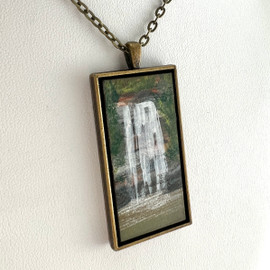 Landscape Painting Pendant - Waterfall