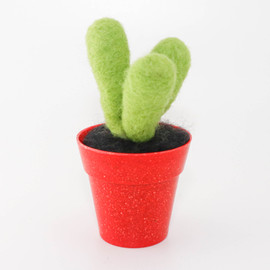 Needle Felted Cactus in Red Planter
