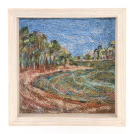 Needle Felted Wool Landscape Painting: Muddy Cove (9x9)