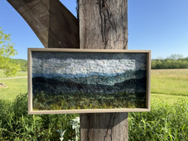Wool Landscape Painting: Needle Felted Fiber Art (Mountain View) 9x18