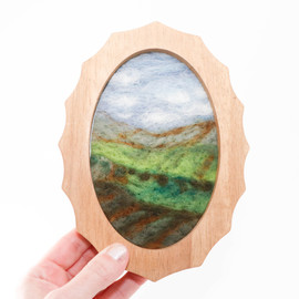 Wool Landscape Painting: Needle Felted Fiber Art - Irish Countryside 4x6