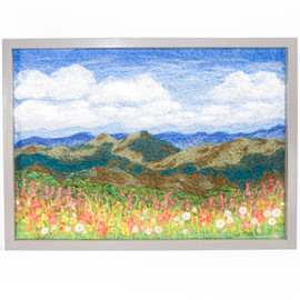 Wool Landscape Painting: Needle Felted Fiber Art (Blueridge Mountain Wildflowers) 16x24 Wool Landscape Painting: Needle Felted Fiber Art (Blueridge Mountain Wildflowers) 16x24