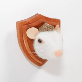 Needle Felted Mouse Portrait with Acorn Hat