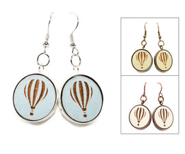 Large Dangle Earrings - Hot Air Balloon