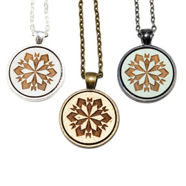 Small Cameo Pendant - Snowflake (Geometric)