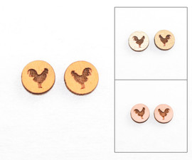 Cameo Post Earring - Rooster