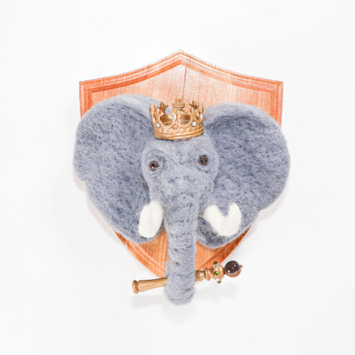 Needle Felted Elephant Portrait (Animal Kingdom Collection)