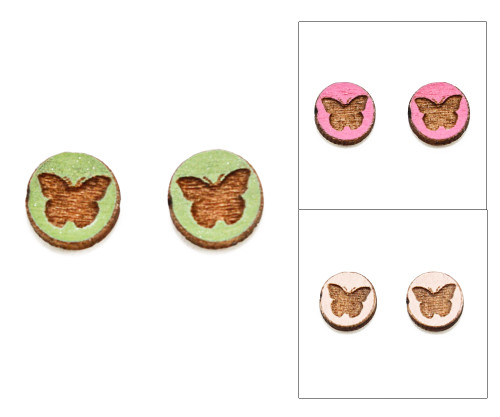 Cameo Post Earring - Butterfly