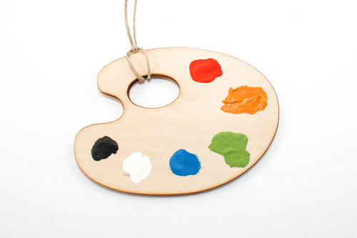 Artist's Palette Christmas Ornament: Laser Cut Wood 