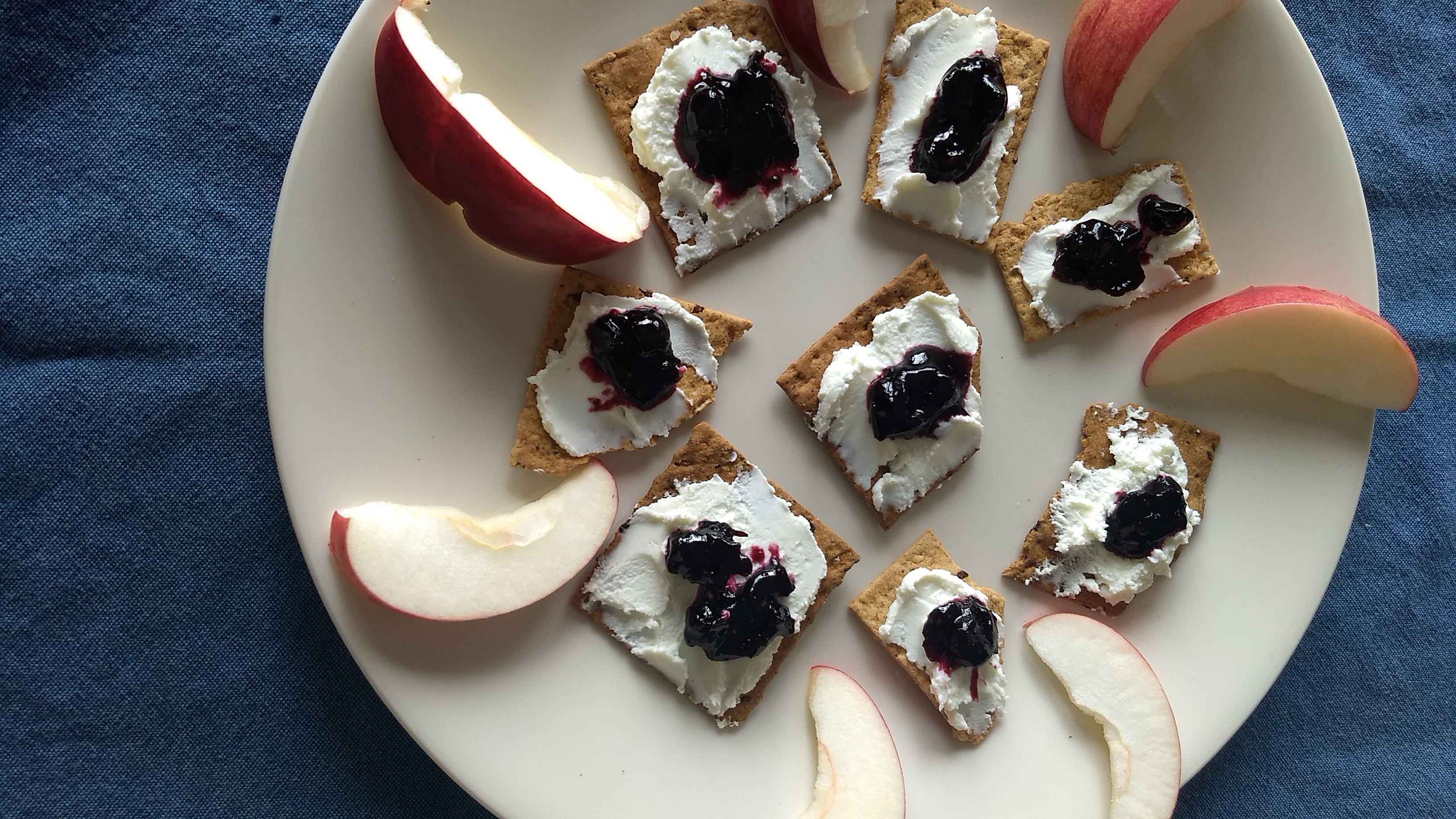black currant, Potters Crackers, goat cheese