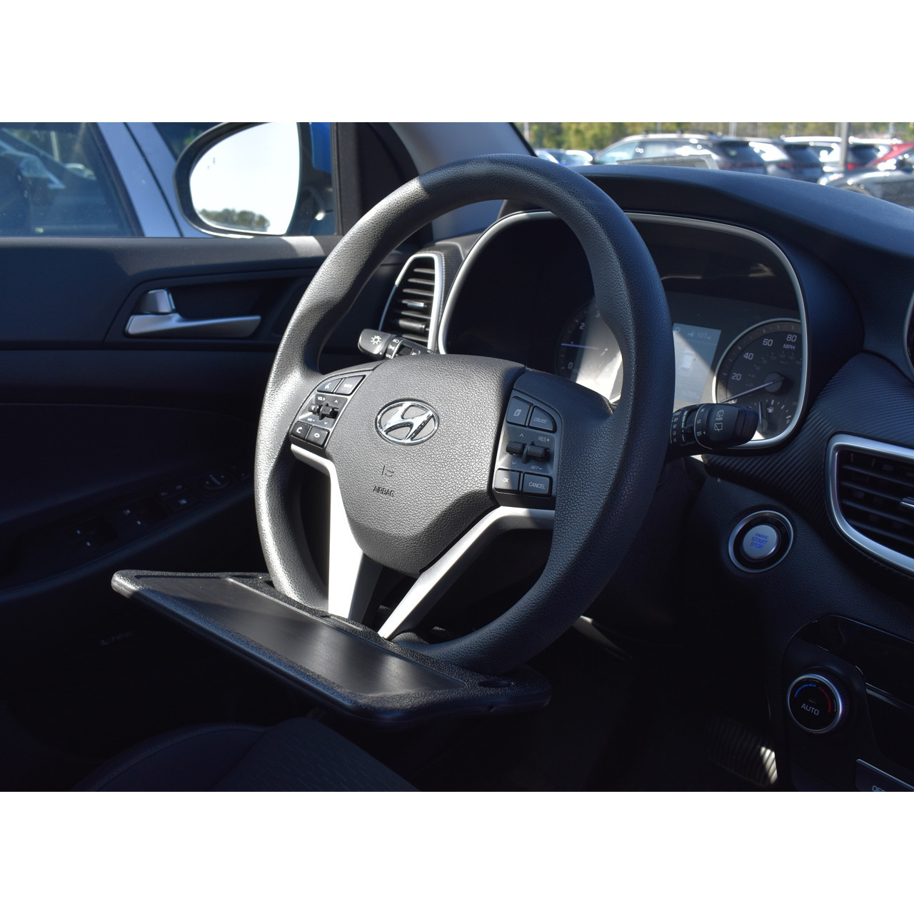 Steering Wheel Tray Table - Adjustable 15-26", Sturdy Laptop & Meal Desk For Car Or Truck
