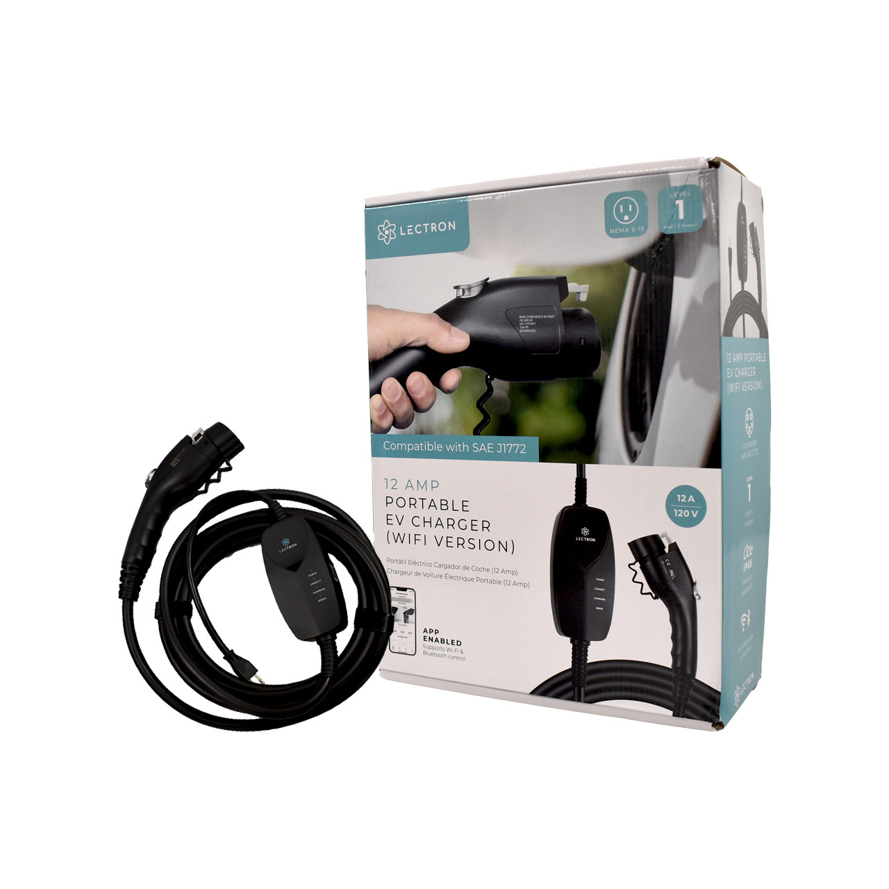 Portable 12 AMP EV Charger - Free Shipping