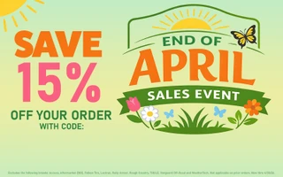 End of April Sales Event: Save 15% Off Your Order