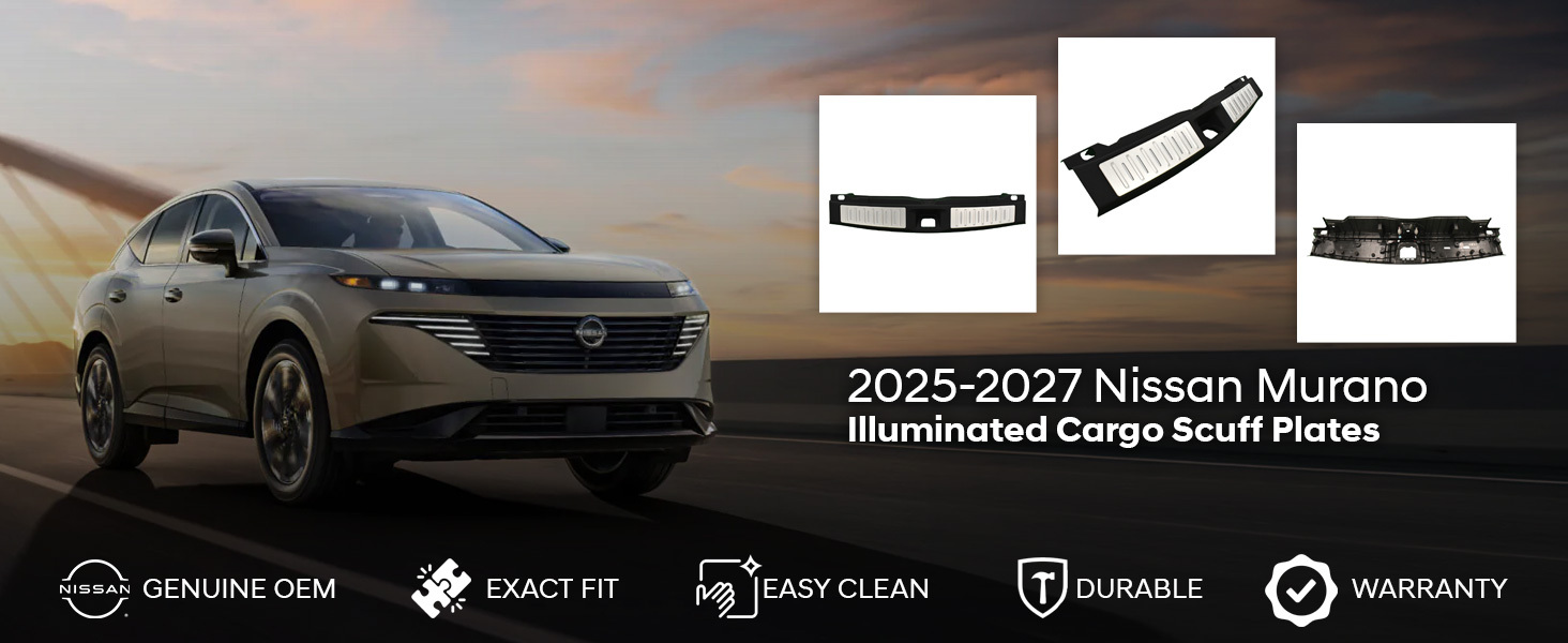 2025-2027 Nissan Murano Illuminated Cargo Scuff Plates 2025-2027 Nissan Murano Illuminated Cargo Scuff Plates