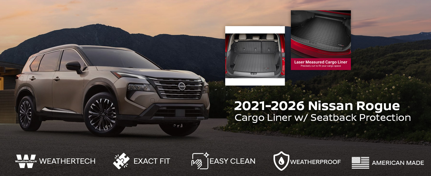 2021-2026 Nissan Rogue WeatherTech Cargo Liner w/ Seatback Protection