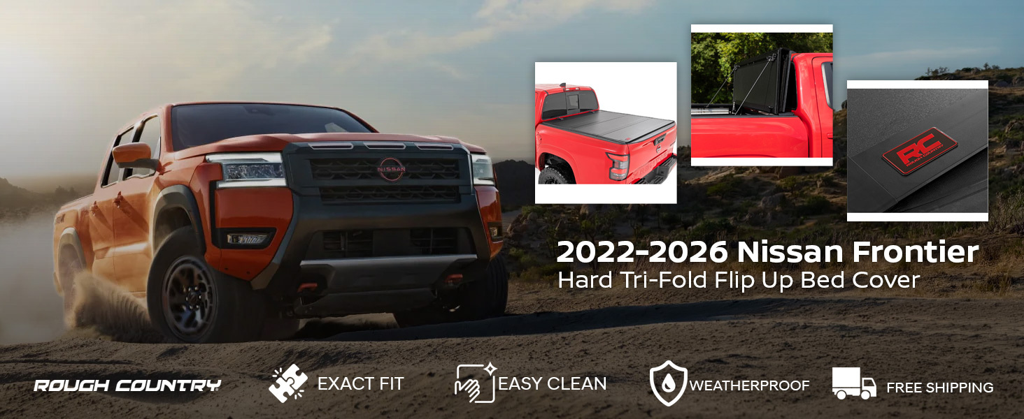 2022-2026 Nissan Frontier Hard Tri-Fold Flip Up Bed Cover