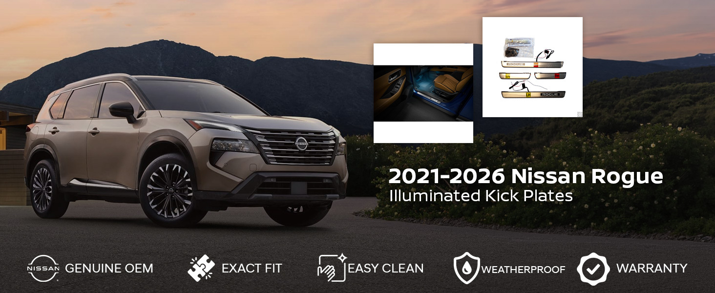 2021-2026 Nissan Rogue Illuminated Kick Plates