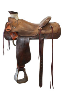 Left side of used 15 1/2" Capriola saddle.