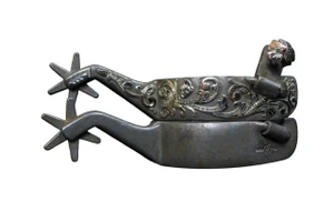 Ownbey 1 1/4" band spur with 6 pointed rowels on 2 1/2" shanks