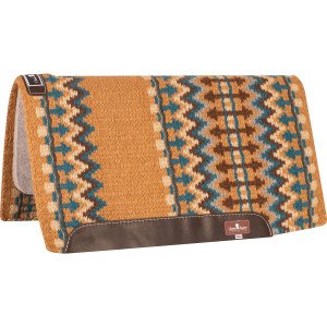 Classic Wool Top Pad 34 x 38 in Buckskin Ocean Blue 
