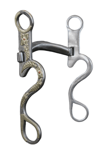 This is a Cowpuncher 209 silver mounted calvary shank bit.