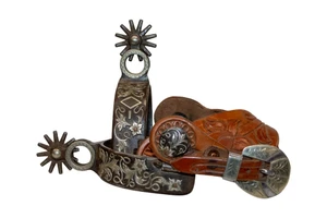 Used Housler spurs with tooled spur straps