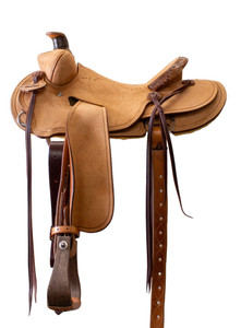 Left side view of new 15 1/2" Tucson Oliver Saddle