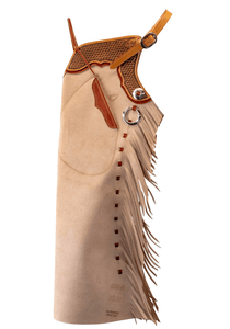 Left leg of new Oliver Arizona Bells 23" x 38 1/2" with zippers in peach.