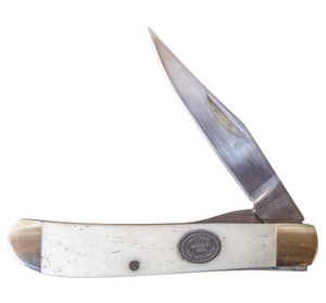 Moore Maker White Liner Lock Trapper Blade Knife