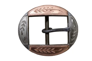 Campbell 1" Four-Way Nickel and Copper Cart Buckle