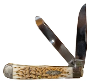 Case Amber Bone Carbon Steel Trapper Knife