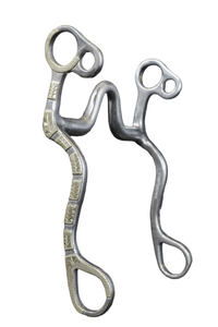 Cowpuncher 104 with silver mounted bars, 8 1/2" cheeks and heavy bars.