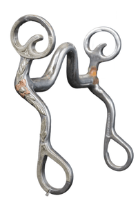 This Cowpuncher 106 bit is floral mounted, had 6 1/2" cheeks, and features heavy bars with a tapered 2" port.