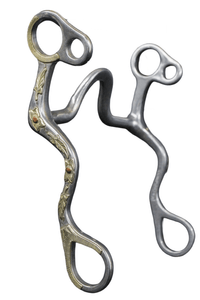 Cowpuncher 112 bit with 7 1/2" cheeks and small bars with a 2" flat spoon port.