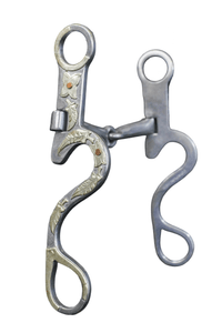Cowpuncher 203 is a 7 3/4" cavalry bit with heavy 2 piece snaffle mouthpiece