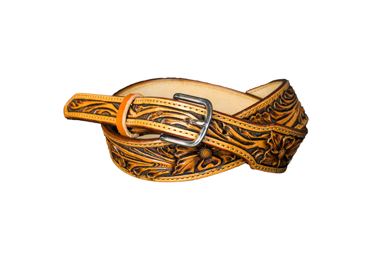 1 1/2" Floral Belt with 1" Taper