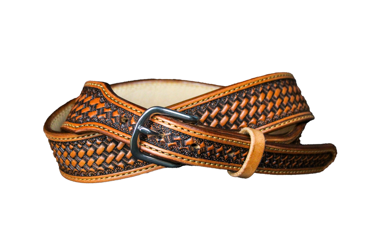1 1/2" Basketweave belt with 1" taper